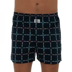 D.E.A.L International Boxershorts Blau Karo-Hawaii Blüten von D.E.A.L International