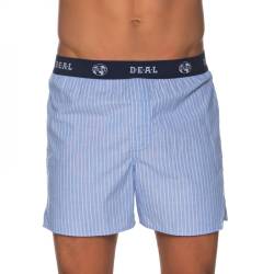 D.E.A.L International Boxershorts Blau gestreift mit Logobund von D.E.A.L International