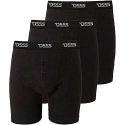 D555 Driver, große Herren-Boxershorts mit Knopfleiste, 3er-Pack, Schwarz , 5XL/Tall von D555