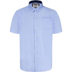 D555 Herren Übergröße James Basic Oxford Kurzarm Shirt in 5 Farben 2XL bis 6XL, himmelblau, XXL Große Größen von D555