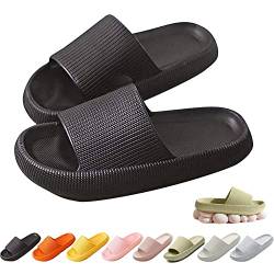 DAAMM Cozy Slides, Cosyslides Wolkenslipper Original, Dicke Sohle Super Weich Rutschfeste Schnell Trocknende Hausschuhe Im Offenen Zehenbereich (40/41, Schwarz, numeric_40) von DAAMM