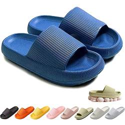 DAAMM Cozy Slides, Cosyslides Wolkenslipper Original, Dicke Sohle Super Weich Rutschfeste Schnell Trocknende Hausschuhe Im Offenen Zehenbereich (42/43, Blau, numeric_42) von DAAMM