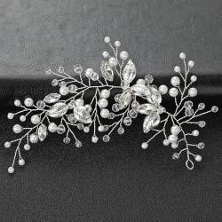 Hochzeit Ranken Stirnbänder Blume Perlen Haarbänder für Frauen Mädchen Braut Haar Schmuck Zubehör Gold Silber Farbe Metall Kopfschmuck von DABIN