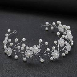 Hochzeit Ranken Stirnbänder Blume Perlen Haarbänder für Frauen Mädchen Braut Haar Schmuck Zubehör Gold Silber Farbe Metall Kopfschmuck von DABIN