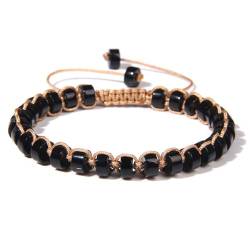 Armbänder Für Damen Und Herren – Geometrischer Naturstein Aus Schwarzem Onyx. Armband Für Damen. Handgewickelte, Geflochtene Kordelzug-Armbänder, Natürlich, Für Ihre Weihnachtsgeschenke Zum V von DACRWEKZ