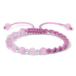 Armbänder Für Frauen – 6 Mm Hellviolettes Achat-Armband Aus Naturstein, Verstellbares, Handgewickeltes, Geflochtenes Kordelzug-Armband, Wickelarmband Für Frauen, Geburtstag, Valentinstag, Jahres von DACRWEKZ