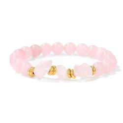 Armbänder Für Frauen – 8 Mm Natürliche Rosa Kristallsteinperlen. Armband Natürliche Rohsteinperlen. Stretch-Armband Für Frauen, Geburtstag, Valentinstag, Jahrestag, Schmuck, Geschenke, Wie Abg von DACRWEKZ