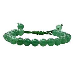 DACRWEKZ Armbänder Für Damen Und Herren – Natürliche Grüne Aventurin-Jade-Perlen. Armbänder, Verstellbares Handgewickeltes Geflochtenes Kordelzug-Armband, Kristall-Wickelarmband Für Damen Und Herren, von DACRWEKZ