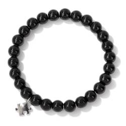 DACRWEKZ Damen-Herren-Armbänder – Glänzende Schwarze Perlen-Armbänder, 8 Mm Natürliche Schwarze Steinperlen, Stretch-Armbänder, Natürliche Edelstein-Perlen, Armband Für Männer, Frauen, Mädchen, Sch von DACRWEKZ