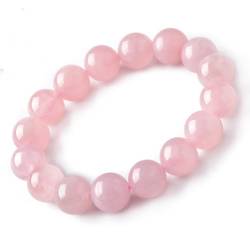 Naturstein-Armband Für Damen – Natürliches Rosa Kristall-Armband, Modisches, Sternenhellrosa Kristall-Elastisches Seil-Armband Für Muttertags-Erntedank-Schmuckgeschenke, Wie Abgebildet, 14 Mm von DACRWEKZ