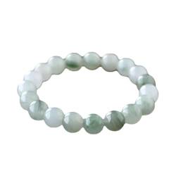 Steinarmband Für Damen – Ethnisches Tianshan-Jade-Armband, Damen-Jade, Natürliche Jadeperlen, Schwimmende Blume, Elastisches Seil-Armband Für Muttertags-Erntedankgeschenke, Wie Abgebildet, 18 Mm von DACRWEKZ