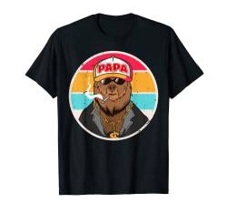 Cooler Papa Bär mit Kappe, Sonnenbrille und Goldkette T-Shirt von DAD LIFE T-Shirt für Papa oder Daddy zum Vatertag