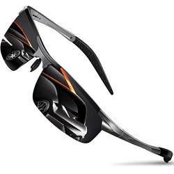 DADA-PRO Sonnenbrille Herren Damen Sportbrille Polarisiert Verspiegelt Fahrerbrille Al-Mg Metallrahmen Ultraleichte UV400 Schutz für Autofahren (Grau/Nicht Vespiegelte Linse) von DADA-PRO