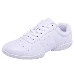 DADAWEN Damen Cheer Schuhe Mädchen Sneaker Outdoor Fitness Gymnastik Training Jazz Yoga Tanzschuhe, Weiß, 27 EU von DADAWEN