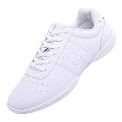 DADAWEN Damen Cheerleading Schuhe Madchen Tanz Turnschuhe Yoga Training Schuhe, Weiß, 40 EU von DADAWEN