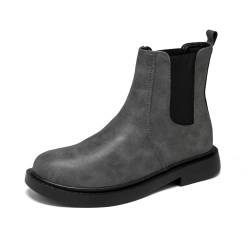 DADAWEN Damen Chelsea Boots Frühling Herbst Winter Stiefeletten,Grau,37 EU von DADAWEN