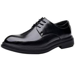 DADAWEN Herren Anzugschuhe Hochzeitsschuhe Business Schnürhalbschuhe Klassiker Oxfords,Schwarz,41 EU von DADAWEN