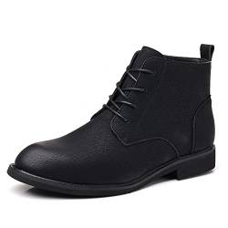 DADAWEN Herren Schnürstiefeletten Winter Oxfords Worker Boots,Herstellergröße 255,Schwarz,40 EU von DADAWEN