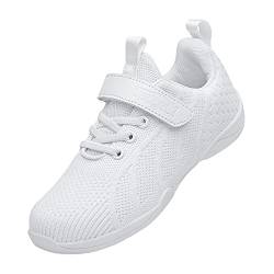 DADAWEN Jungen Mädchen Cheerleading Schuhe Tanz Sneaker Jazz Training Schuhe,Weiß B,35 EU von DADAWEN