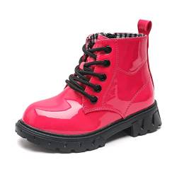 DADAWEN Jungen Stiefel Wasserdichte Mädchen Schnürstiefeletten für Frühling Herbst Winter,Rosa,23 EU von DADAWEN