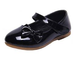 DADAWEN Mädchen Mary Jane Halbschuhe Ballerinas Schleife Prinzessin Schuhe,Schwarz,30 EU von DADAWEN