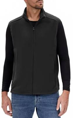 DAFENP Herren Fleece Weste Outdoor Fleeceweste Winter Warm Gefüttert Winddicht Ärmellos Jacke mit Reißverschlusstaschen MJ61055M-Black-XL von DAFENP