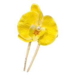 Blumen-Haarspangen für Damen, chinesischer Stil, Perlen-Orchideen-Blumen-Haarnadel, Stoff-Kopfschmuck, Blumen-Clip-Stücke von DAGESVGI