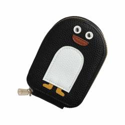 DAGESVGI Cartoon Pinguin Nette Brieftasche Karte Mehrere Kartenfächer Große Kapazität Kredittasche Organizer Karte Lagerung Karte ID Vintage Brieftasche, Schwarz , Free Size von DAGESVGI