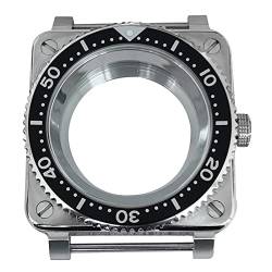 DAGIJIRD Stahl Uhrengehäuse Kit Saphirglas Verschleißfeste Uhrengehäuse für NH35/NH36/4R/7S Uhr Zubehör, Schwarz (B) von DAGIJIRD