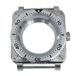 DAGIJIRD Uhrengehäuse aus Stahl, Saphirglas, verschleißfestes Uhrengehäuse für NH35/NH36/4R/7S Uhrenzubehör, silber von DAGIJIRD