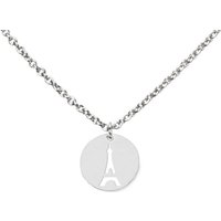 DAHEIM Kette mit Anhänger Halskette Paris (silber-farben), - filigrane Kette Eiffelturm, Tour Eiffel für Damen und Frauen, Heimat-Schmuck Frankreich France aus Edelstahl von DAHEIM