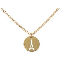 DAHEIM Kette mit Anhänger Halskette Paris (vergoldet), - filigrane Kette Eiffelturm, Tour Eiffel für Damen und Frauen, Heimat-Schmuck Frankreich France aus Edelstahl von DAHEIM