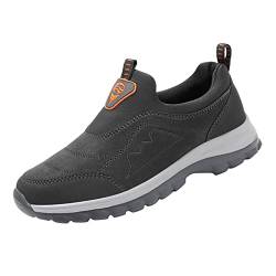 DAIFINEY Paar Herren Herbst und Winter warme ältere rutschfeste Slip On Wanderschuhe Mode leichte Freizeitschuhe Herren Schuhe Schwarz Blau von DAIFINEY