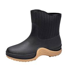 DAIFINEY Regenstiefel für Damen, strapazierfähig, rutschfest, wasserdicht, rutschfest, aus Kunststoff, Zement, Regenschuhe, Regenstiefeletten Herren Schuhe Business 48 von DAIFINEY