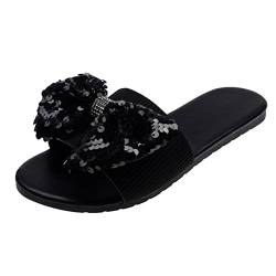 DAIFINEY Toe Beads Bottomed Slippers Bottomed Flat Beach Damen Hausschuhe Sandalen Flat Open Sandal Shoes Damensandalen Schuhe Mit Absatz Für Damen von DAIFINEY