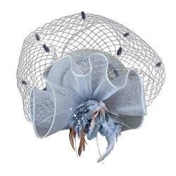 Fahrrad Mixer Hüte für Damen Fascinators Damen Pillbox Blumenhut für Tea Party Cocktail Hochzeit Kirche (Grey, One Size) von DAIFINEY