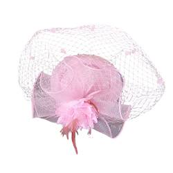 Fahrrad Mixer Hüte für Damen Fascinators Damen Pillbox Blumenhut für Tea Party Cocktail Hochzeit Kirche (Pink, One Size) von DAIFINEY