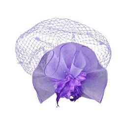 Fahrrad Mixer Hüte für Damen Fascinators Damen Pillbox Blumenhut für Tea Party Cocktail Hochzeit Kirche (Purple, One Size) von DAIFINEY