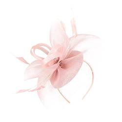 Frottee Stirnband Kinder 2023 Fascinator Hut Feder Mesh Tea Party Haarband für Frauen (Pink, One Size) von DAIFINEY