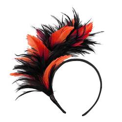 Haarschmuck Kopfschmuck Feder Mode Haarbänder Haarspangen haarreif Kopfbedeckungen Blumenkranz Braut Kopfschmuck Schleier Kranz Schleier Hochzeit Haarschmuck (U-Orange) von DAIFINEY