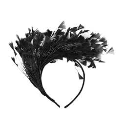 Haarschmuck Kopfschmuck Feder Mode Haarbänder Haarspangen haarreif Kopfbedeckungen Blumenkranz Braut Kopfschmuck Schleier Kranz Schleier Hochzeit Haarschmuck (V-Schwarz) von DAIFINEY