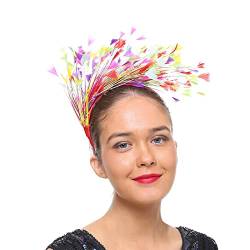 Haarschmuck Kopfschmuck Feder Mode Haarbänder Haarspangen haarreif Kopfbedeckungen Blumenkranz Braut Kopfschmuck Schleier Kranz Schleier Hochzeit Haarschmuck (V-Wassermelonenrot) von DAIFINEY