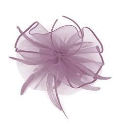 Helme Kopfbedeckungen Frauen Hut Kopfbedeckung Kirche Feder Clip Fascinator Hut Hochzeit Party Kappe für (Pink, One Size) von DAIFINEY