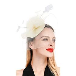 Lauf Hüte für Frauen, Fascinator, Damen-Blumenhut für Teeparty, Cocktailball, Hochzeit, Kirche (Yellow, One Size) von DAIFINEY