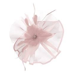 Schweißbänder Herren Frauen Hut Kopfbedeckung Kirche Feder Clip Fascinator Hut Hochzeit Party Kappe für (Rose Gold, One Size) von DAIFINEY