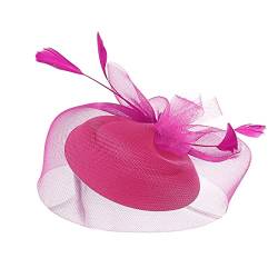 Squash Schläger Band Fascinators für Frauen, Tea-Party-Stirnband, Hut, Netzfedern, Haarspange für Hochzeit, Cocktail und Kirche (Hot Pink, One Size) von DAIFINEY