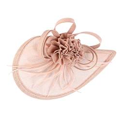 Winter Fahrradhelm Herren 2023 Fascinator Hut Feder Mesh Tea Party Haarband für Frauen (Pink, One Size) von DAIFINEY