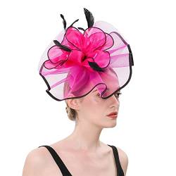 Yoga Zubehör Damen Hüte für Frauen Fascinators Blumenhut für Teeparty, Cocktail, Hochzeit, Kirche, doppelte Verwendung von Haarspangen und Reifen (F, One Size) von DAIFINEY