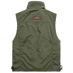 DAIHAN Herren Outdoor Weste Camping Vest Multi-Taschen Jacke Jagd Angeln Camping Wandern Funktionsweste Hundesport Vest Fishing Gilet Softshell Weste Sport Weste Fotograf Weste,Marine,4XL von DAIHAN