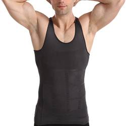 DAIHAN Kompressionsunterwäsche Tank Top Herren Bauchweg Body Shaper Figurformendes Funktionsshirt Kompressionsshirt Unterhemd für Männer Sport Fitness Bodyshaper,006Grau,3XL von DAIHAN